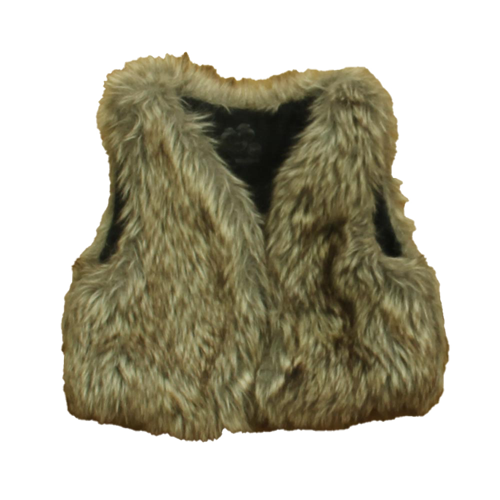 Trois Moutons Girls Brown Faux Fur Vest size: 24 Months